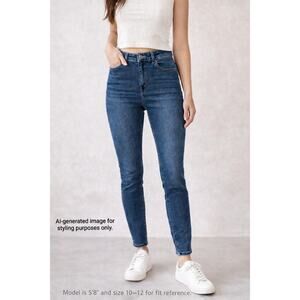 Women’s Blue Stretch Skinny Jeans Size XS ~26x27 Mid Rise Denim